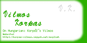 vilmos korpas business card